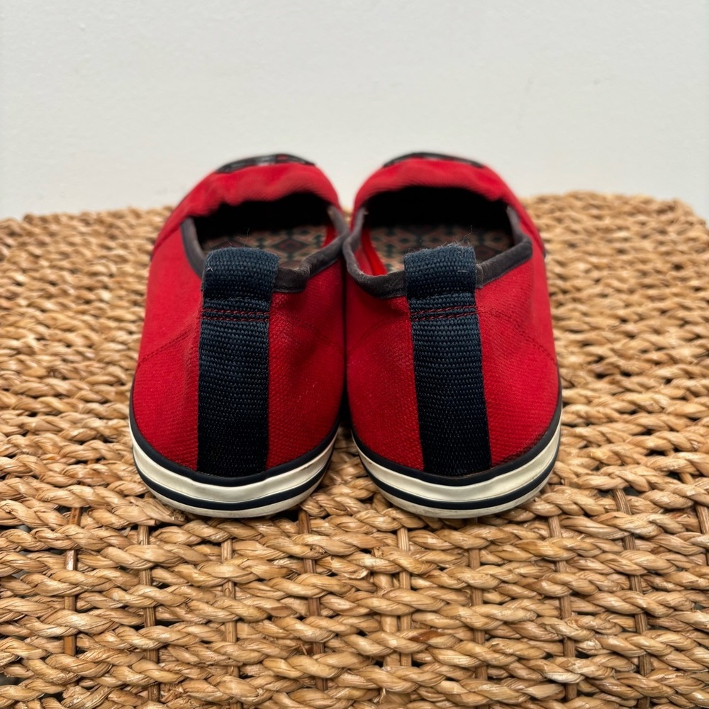 Tory Burch Red Flats with Black Accents - Picture 3 of 11